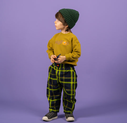 EDDIE Ekoseli Bol Kesim Unisex Pantolon