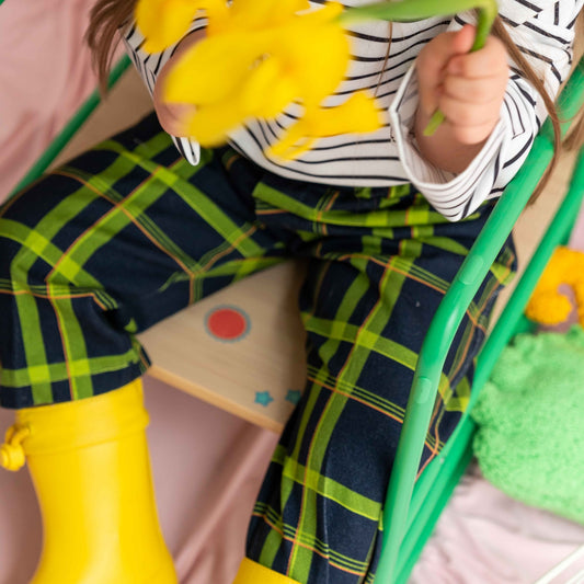 EDDIE Ekoseli Bol Kesim Unisex Pantolon