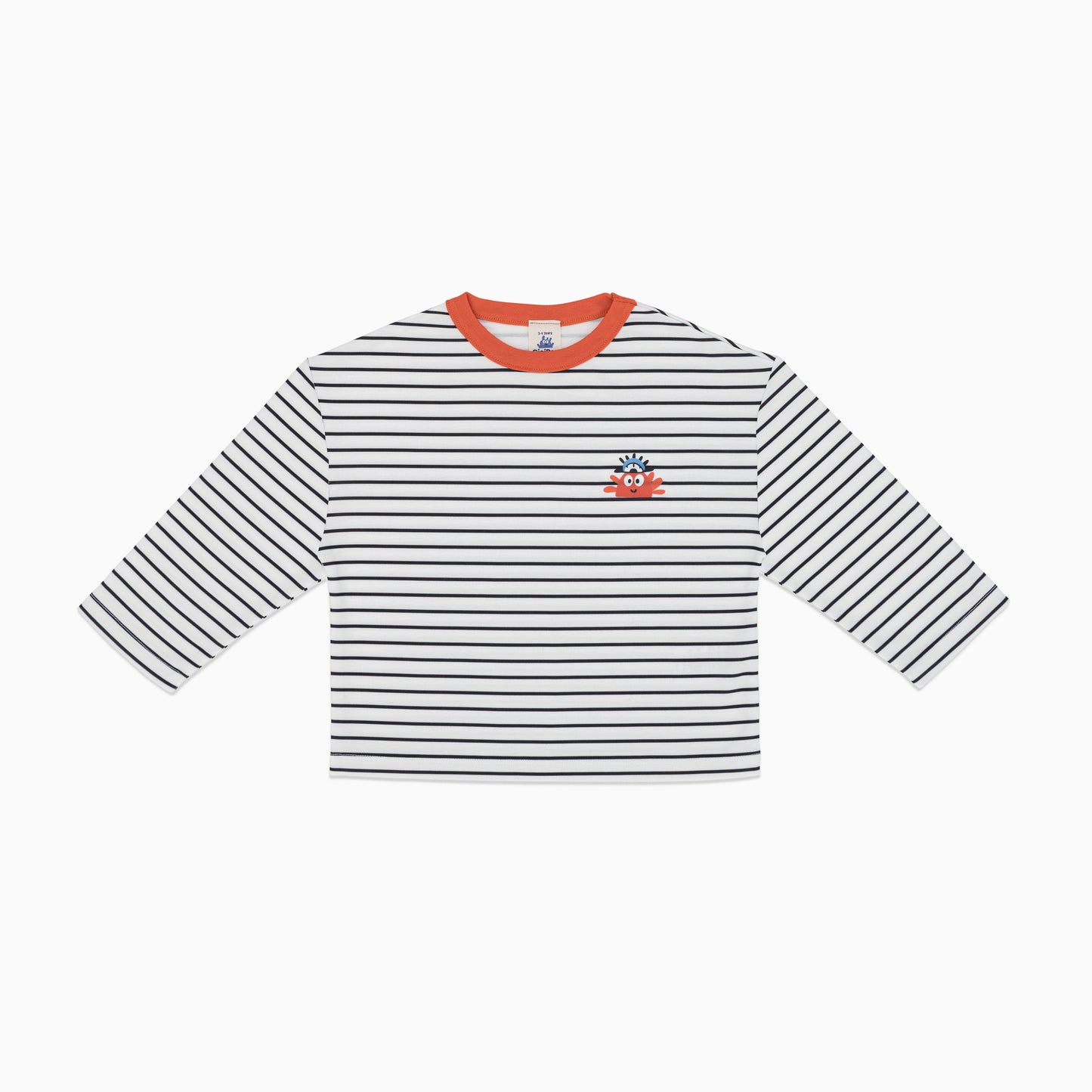 CRABSTER Çizgili Uzun Kollu Unisex Tişört