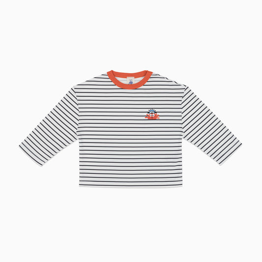 CRABSTER Çizgili Uzun Kollu Unisex Tişört